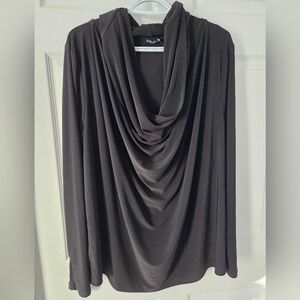 Black Drape Long Sleeve Top